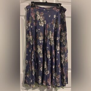 Floral Sheer Vintage Boho Reversible Skirt XL